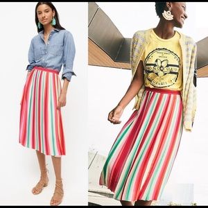 J. Crew Striped Pleated Skirt  - 00 - NWT